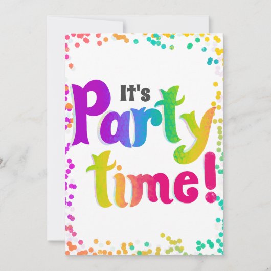 Levendige Confetti Het is feesttijd! Viering Kaart (Voorkant)