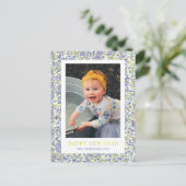Levendige Confetti Nieuwjaar foto Briefkaart (Staand voorkant)