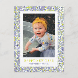 Levendige Confetti Nieuwjaar foto Briefkaart