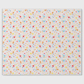 Levendige Confetti Polka Dots Pattern Verjaardagsc Cadeaupapier (Vlak)
