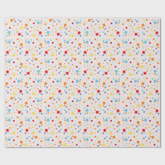 Levendige Confetti Polka Dots Pattern Verjaardagsc Cadeaupapier (Vlak)