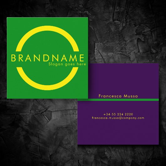 Levendige contrastkleur, een gedurfde moderne vierkante visitekaartje