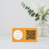 Levendige contrastkleur, logo en QR-code modern Visitekaartje (Staand voorkant)