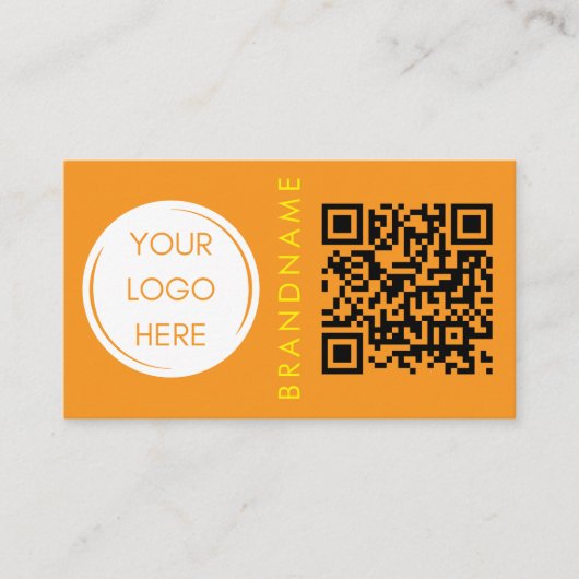 Levendige contrastkleur, logo en QR-code modern Visitekaartje (Voorkant)