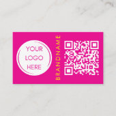 Levendige contrastkleur, logo en QR-code modern Visitekaartje (Voorkant)