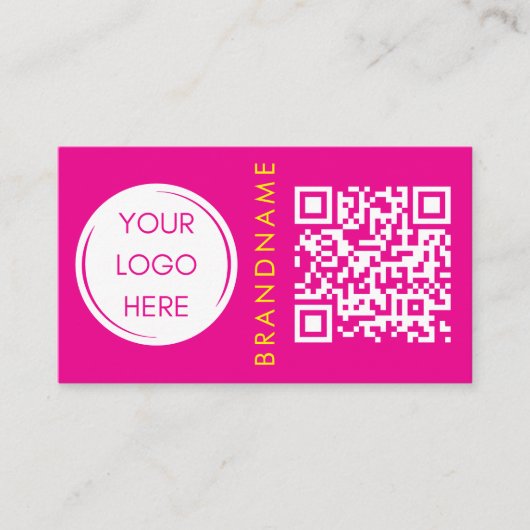 Levendige contrastkleur, logo en QR-code modern Visitekaartje (Voorkant)