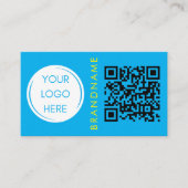 Levendige contrastkleur, logo en QR-code modern Visitekaartje (Voorkant)