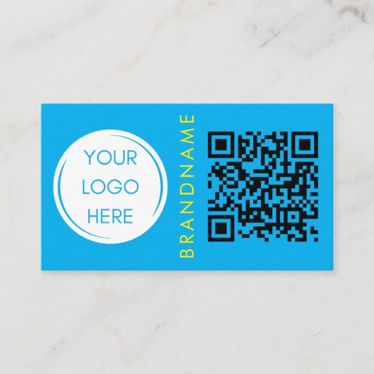 Levendige contrastkleur, logo en QR-code modern Visitekaartje (Voorkant)