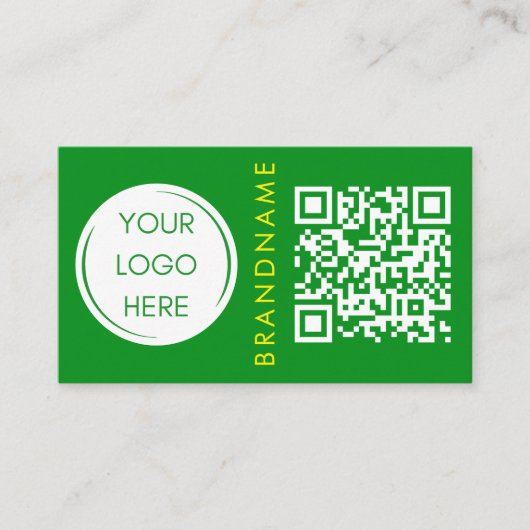 Levendige contrastkleur, logo en QR-code modern Visitekaartje (Voorkant)