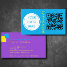 Levendige contrastkleur, logo en QR-code modern