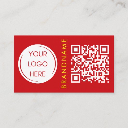 Levendige contrastkleur, logo en QR-code modern Visitekaartje (Voorkant)