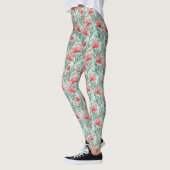 Levendige Coral Eucalyptus Blossom Leggings (Links)