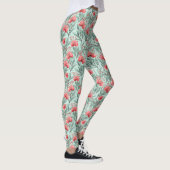 Levendige Coral Eucalyptus Blossom Leggings (Rechts)