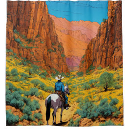 Levendige cowboy in Sierra Leone | Kuifje Comic St Douchegordijn