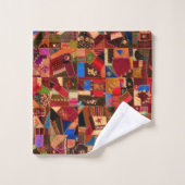 Levendige  Crazy Quilt Bad Handdoek (Wasdoekje)