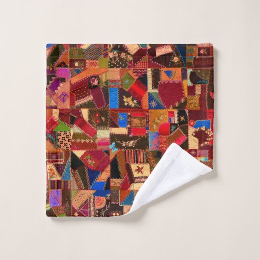 Levendige  Crazy Quilt Bad Handdoek (Wasdoekje)