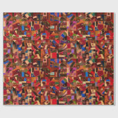 Levendige  Crazy Quilt Cadeaupapier (Vlak)