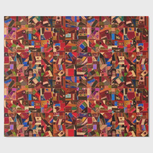 Levendige Crazy Quilt Cadeaupapier (Vlak)