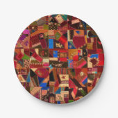 Levendige  Crazy Quilt Papieren Bordje (Voorkant)