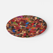 Levendige  Crazy Quilt Papieren Bordje (Gekanteld)