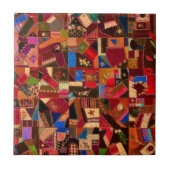 Levendige Crazy Quilt Tegeltje (Voorkant)