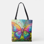 Levendige creatieve vlinderkunst tote bag (Achterkant)