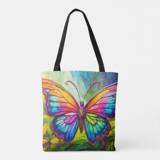 Levendige creatieve vlinderkunst tote bag (Achterkant)