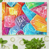 Levendige Crystal Cluster Art Theedoek (Gevouwen)