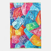 Levendige Crystal Cluster Art Theedoek (Verticaal)