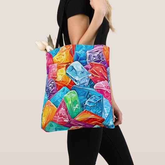 Levendige Crystal Cluster Art Tote Bag (Dichtbij)
