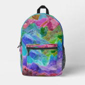 Levendige Crystal Mountain Abstract Bedrukte Rugzak (Voorkant)