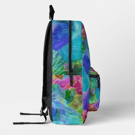 Levendige Crystal Mountain Abstract Bedrukte Rugzak (Links)