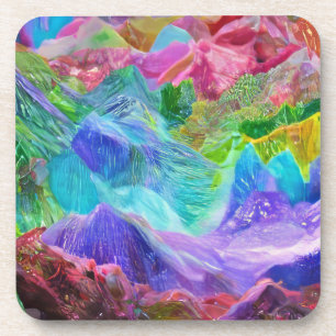 Levendige Crystal Mountain Abstract Bier Onderzetter