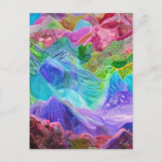 Levendige Crystal Mountain Abstract Briefkaart (Voorkant)