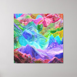 Levendige Crystal Mountain Abstract Canvas Afdruk
