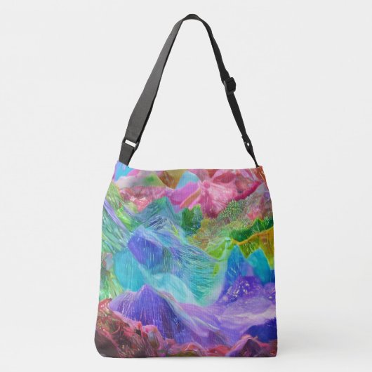 Levendige Crystal Mountain Abstract Crossbody Tas (Achterkant)