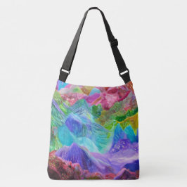 Levendige Crystal Mountain Abstract Crossbody Tas