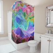 Levendige Crystal Mountain Abstract Douchegordijn (In situ)