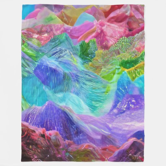 Levendige Crystal Mountain Abstract Fleece Deken (Voorkant)