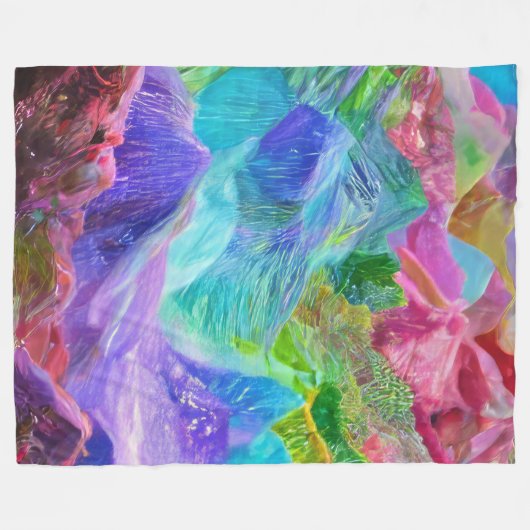 Levendige Crystal Mountain Abstract Fleece Deken (Voorkant (Horizontaal))