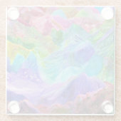 Levendige Crystal Mountain Abstract Glazen Onderzetter (Achterkant)