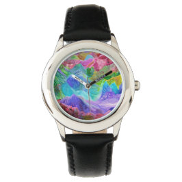 Levendige Crystal Mountain Abstract Horloge