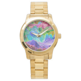 Levendige Crystal Mountain Abstract Horloge