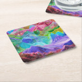 Levendige Crystal Mountain Abstract Kartonnen Onderzetters (Schuin)