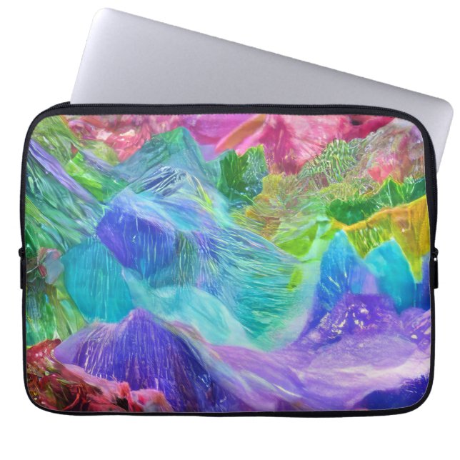 Levendige Crystal Mountain Abstract Laptop Sleeve (Voorkant)