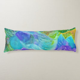 Levendige Crystal Mountain Abstract Lichaamskussen