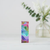 Levendige Crystal Mountain Abstract Mini Visitekaartje (Staand voorkant)
