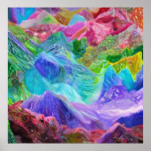 Levendige Crystal Mountain Abstract Poster (Voorkant)