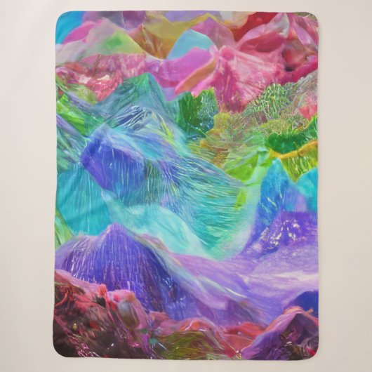Levendige Crystal Mountain Abstract Sherpa Deken (Voorkant)