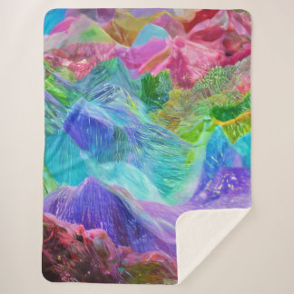 Levendige Crystal Mountain Abstract Sherpa Deken